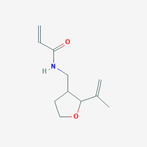 molecular formula C11H17NO2 B2703050 N-[(2-Prop-1-en-2-yloxolan-3-yl)methyl]prop-2-enamide CAS No. 2411237-64-2