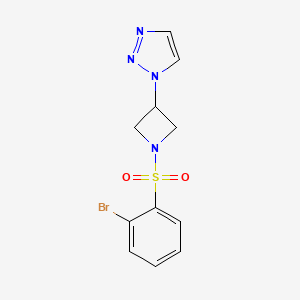 molecular formula C11H11BrN4O2S B2703052 1-(1-((2-bromophenyl)sulfonyl)azetidin-3-yl)-1H-1,2,3-triazole CAS No. 2034307-46-3