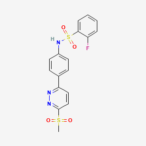 2-fluoro-N-[4-(6-methylsulfonylpyridazin-3-yl)phenyl]benzenesulfonamide