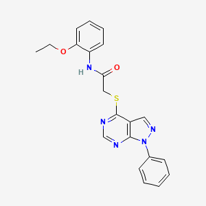 molecular formula C21H19N5O2S B2703080 N-(2-ethoxyphenyl)-2-(1-phenylpyrazolo[3,4-d]pyrimidin-4-yl)sulfanylacetamide CAS No. 483984-58-3