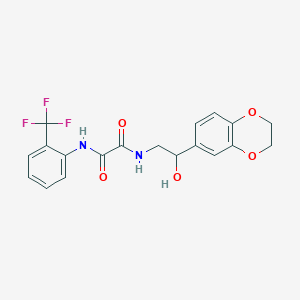 molecular formula C19H17F3N2O5 B2703086 N1-(2-(2,3-dihydrobenzo[b][1,4]dioxin-6-yl)-2-hydroxyethyl)-N2-(2-(trifluoromethyl)phenyl)oxalamide CAS No. 2034568-91-5