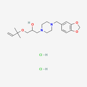 molecular formula C20H32Cl2N2O4 B2703088 1-(4-(Benzo[d][1,3]dioxol-5-ylmethyl)piperazin-1-yl)-3-((2-methylbut-3-en-2-yl)oxy)propan-2-ol dihydrochloride CAS No. 1185107-86-1