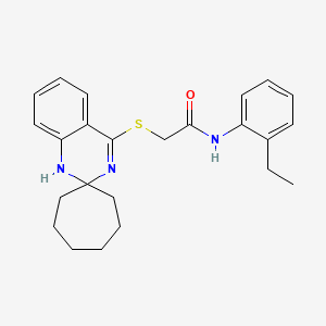 molecular formula C24H29N3OS B2703093 N-(2-ethylphenyl)-2-spiro[1H-quinazoline-2,1'-cycloheptane]-4-ylsulfanylacetamide CAS No. 893788-52-8