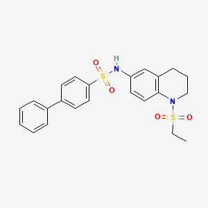 molecular formula C23H24N2O4S2 B2703113 N-(1-(ethylsulfonyl)-1,2,3,4-tetrahydroquinolin-6-yl)-[1,1'-biphenyl]-4-sulfonamide CAS No. 941949-89-9