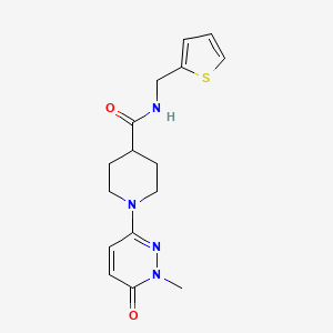 molecular formula C16H20N4O2S B2703117 1-(1-甲基-6-氧代-1,6-二氢吡啶-3-基)-N-(噻吩-2-基甲基)哌啶-4-甲酰胺 CAS No. 1421489-55-5