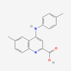 molecular formula C18H16N2O2 B2703123 6-Methyl-4-(p-tolylamino)quinoline-2-carboxylic acid CAS No. 1030089-83-8