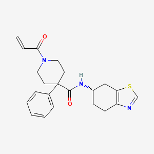 B2703137 4-Phenyl-1-prop-2-enoyl-N-[(6S)-4,5,6,7-tetrahydro-1,3-benzothiazol-6-yl]piperidine-4-carboxamide CAS No. 2324138-08-9