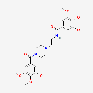 molecular formula C26H35N3O8 B2703149 3,4,5-trimethoxy-N-{2-[4-(3,4,5-trimethoxybenzoyl)piperazino]ethyl}benzenecarboxamide CAS No. 20088-04-4