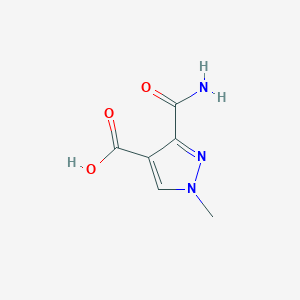 molecular formula C6H7N3O3 B2703166 3-carbamoyl-1-methyl-1H-pyrazole-4-carboxylic acid CAS No. 1006484-30-5