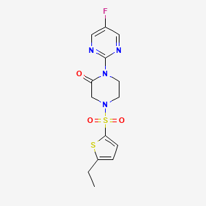 4-(5-Ethylthiophen-2-yl)sulfonyl-1-(5-fluoropyrimidin-2-yl)piperazin-2-one