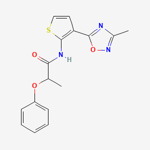 molecular formula C16H15N3O3S B2703198 N-(3-(3-methyl-1,2,4-oxadiazol-5-yl)thiophen-2-yl)-2-phenoxypropanamide CAS No. 2034473-17-9