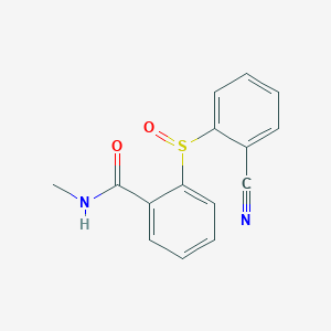 molecular formula C15H12N2O2S B2703202 2-(2-氰基苯基)亚砜基-N-甲基苯甲酰胺 CAS No. 477710-68-2