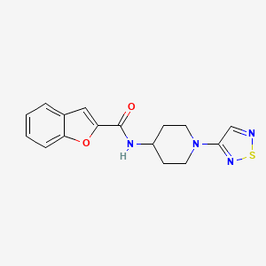 molecular formula C16H16N4O2S B2703208 N-(1-(1,2,5-thiadiazol-3-yl)piperidin-4-yl)benzofuran-2-carboxamide CAS No. 2034608-38-1