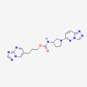 molecular formula C18H20N10O2 B2703212 3-([1,2,4]Triazolo[1,5-a]pyrimidin-6-yl)propyl (1-([1,2,4]triazolo[4,3-b]pyridazin-6-yl)pyrrolidin-3-yl)carbamate CAS No. 2034425-27-7