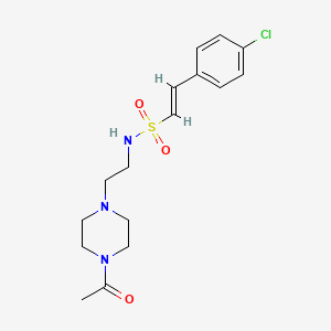 molecular formula C16H22ClN3O3S B2703221 (E)-N-[2-(4-acetylpiperazin-1-yl)ethyl]-2-(4-chlorophenyl)ethenesulfonamide CAS No. 1119371-07-1