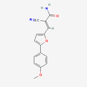 molecular formula C15H12N2O3 B2703223 (E)-2-cyano-3-(5-(4-methoxyphenyl)furan-2-yl)acrylamide CAS No. 301312-40-3