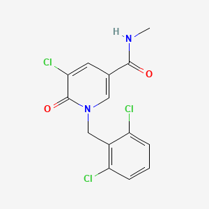 molecular formula C14H11Cl3N2O2 B2703224 5-chloro-1-(2,6-dichlorobenzyl)-N-methyl-6-oxo-1,6-dihydro-3-pyridinecarboxamide CAS No. 339009-08-4