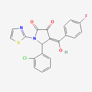 molecular formula C20H12ClFN2O3S B2703225 5-(2-chlorophenyl)-4-(4-fluorobenzoyl)-3-hydroxy-1-(thiazol-2-yl)-1H-pyrrol-2(5H)-one CAS No. 307541-53-3
