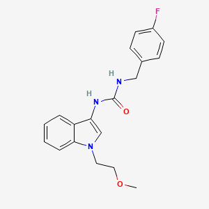 molecular formula C19H20FN3O2 B2703229 1-(4-氟苄基)-3-(1-(2-甲氧基乙基)-1H-吲哚-3-基)脲 CAS No. 941908-76-5