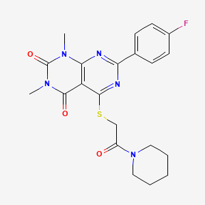 7-(4-fluorophenyl)-1,3-dimethyl-5-((2-oxo-2-(piperidin-1-yl)ethyl)thio)pyrimido[4,5-d]pyrimidine-2,4(1H,3H)-dione
