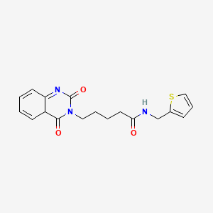 molecular formula C18H19N3O3S B2703244 5-(2,4-dioxo-1,2,3,4-tetrahydroquinazolin-3-yl)-N-[(thiophen-2-yl)methyl]pentanamide CAS No. 896357-95-2