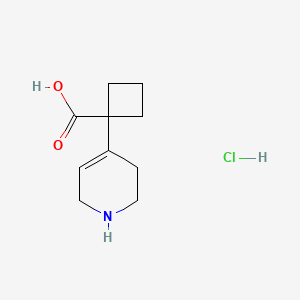 molecular formula C10H16ClNO2 B2703248 1-(1,2,3,6-Tetrahydropyridin-4-yl)cyclobutane-1-carboxylic acid hydrochloride CAS No. 2241144-66-9