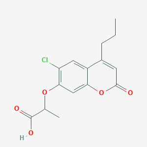 2-[(6-chloro-2-oxo-4-propyl-2H-chromen-7-yl)oxy]propanoic acid