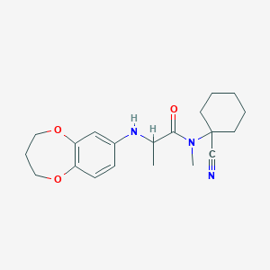 molecular formula C20H27N3O3 B2703260 N-(1-cyanocyclohexyl)-2-[(3,4-dihydro-2H-1,5-benzodioxepin-7-yl)amino]-N-methylpropanamide CAS No. 1214651-33-8