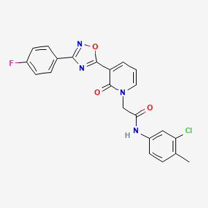 molecular formula C22H16ClFN4O3 B2703268 N-(3-chloro-4-methylphenyl)-2-(3-(3-(4-fluorophenyl)-1,2,4-oxadiazol-5-yl)-2-oxopyridin-1(2H)-yl)acetamide CAS No. 1251673-64-9