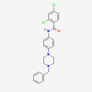 molecular formula C24H23Cl2N3O B2703276 N-[4-(4-benzylpiperazin-1-yl)phenyl]-2,4-dichlorobenzamide CAS No. 303151-02-2