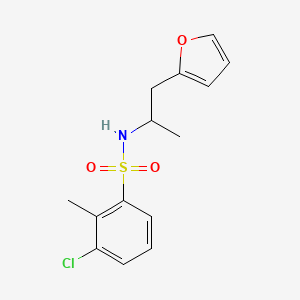 molecular formula C14H16ClNO3S B2703285 3-chloro-N-(1-(furan-2-yl)propan-2-yl)-2-methylbenzenesulfonamide CAS No. 1226444-22-9