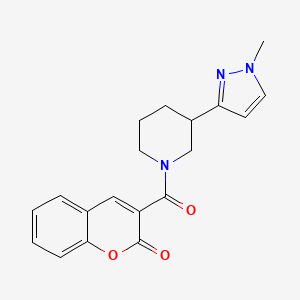 molecular formula C19H19N3O3 B2703291 3-(3-(1-甲基-1H-吡唑-3-基)哌啶-1-甲酰基)-2H-香豆素-2-酮 CAS No. 2034288-01-0