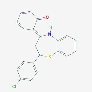 molecular formula C21H16ClNOS B270330 (6Z)-6-[2-(4-chlorophenyl)-3,5-dihydro-2H-1,5-benzothiazepin-4-ylidene]cyclohexa-2,4-dien-1-one 