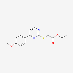 molecular formula C15H16N2O3S B2703308 Ethyl {[4-(4-methoxyphenyl)pyrimidin-2-YL]thio}acetate CAS No. 476211-52-6