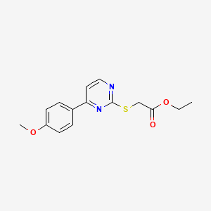 molecular formula C15H16N2O3S B2703308 Ethyl 2-((4-(4-methoxyphenyl)pyrimidin-2-yl)thio)acetate CAS No. 476211-52-6