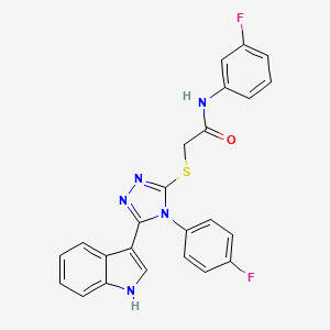 N-(3-fluorophenyl)-2-((4-(4-fluorophenyl)-5-(1H-indol-3-yl)-4H-1,2,4-triazol-3-yl)thio)acetamide