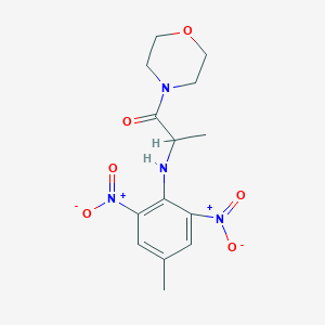 molecular formula C14H18N4O6 B2703321 2-(4-甲基-2,6-二硝基苯胺基)-1-吗啉基-1-丙酮 CAS No. 1008483-76-8