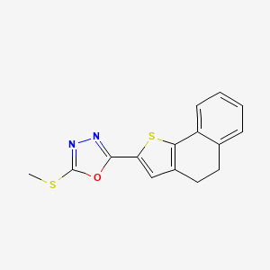 molecular formula C15H12N2OS2 B2703325 2-(4,5-Dihydronaphtho[1,2-b]thiophen-2-yl)-5-(methylsulfanyl)-1,3,4-oxadiazole CAS No. 477888-00-9