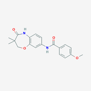 molecular formula C19H20N2O4 B2703331 N-(3,3-dimethyl-4-oxo-2,3,4,5-tetrahydrobenzo[b][1,4]oxazepin-8-yl)-4-methoxybenzamide CAS No. 921583-05-3