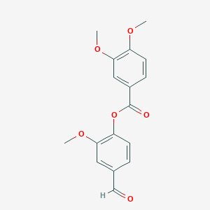 molecular formula C17H16O6 B2703345 4-甲醛-2-甲氧基苯基-3,4-二甲氧基苯甲酸酯 CAS No. 379725-36-7