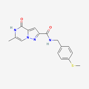 6-methyl-N-[4-(methylsulfanyl)benzyl]-4-oxo-4,5-dihydropyrazolo[1,5-a]pyrazine-2-carboxamide