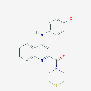 (4-((4-Methoxyphenyl)amino)quinolin-2-yl)(thiomorpholino)methanone