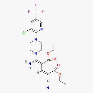 1,5-diethyl (2Z,4Z)-4-[amino({4-[3-chloro-5-(trifluoromethyl)pyridin-2-yl]piperazin-1-yl})methylidene]-2-cyanopent-2-enedioate