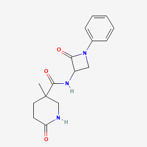 3-Methyl-6-oxo-N-(2-oxo-1-phenylazetidin-3-yl)piperidine-3-carboxamide