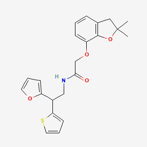 2-[(2,2-dimethyl-2,3-dihydro-1-benzofuran-7-yl)oxy]-N-[2-(furan-2-yl)-2-(thiophen-2-yl)ethyl]acetamide
