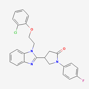 4-{1-[2-(2-chlorophenoxy)ethyl]-1H-benzimidazol-2-yl}-1-(4-fluorophenyl)pyrrolidin-2-one