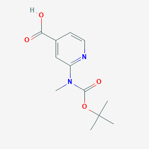 molecular formula C12H16N2O4 B2703373 2-[Methyl-[(2-methylpropan-2-yl)oxycarbonyl]amino]pyridine-4-carboxylic acid CAS No. 1784524-52-2