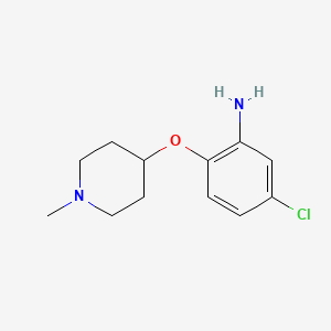molecular formula C12H17ClN2O B2703385 5-Chloro-2-[(1-methylpiperidin-4-yl)oxy]aniline CAS No. 893751-23-0