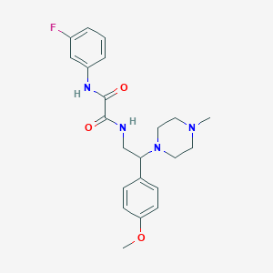 molecular formula C22H27FN4O3 B2703391 N1-(3-氟苯基)-N2-(2-(4-甲氧基苯基)-2-(4-甲基哌嗪-1-基)乙基)草酰胺 CAS No. 903255-12-9