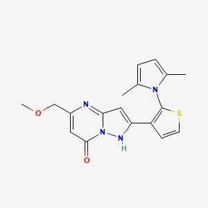 molecular formula C18H18N4O2S B2703399 2-[2-(2,5-dimethyl-1H-pyrrol-1-yl)-3-thienyl]-5-(methoxymethyl)pyrazolo[1,5-a]pyrimidin-7-ol CAS No. 478258-99-0